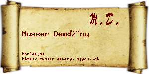 Musser Demény névjegykártya